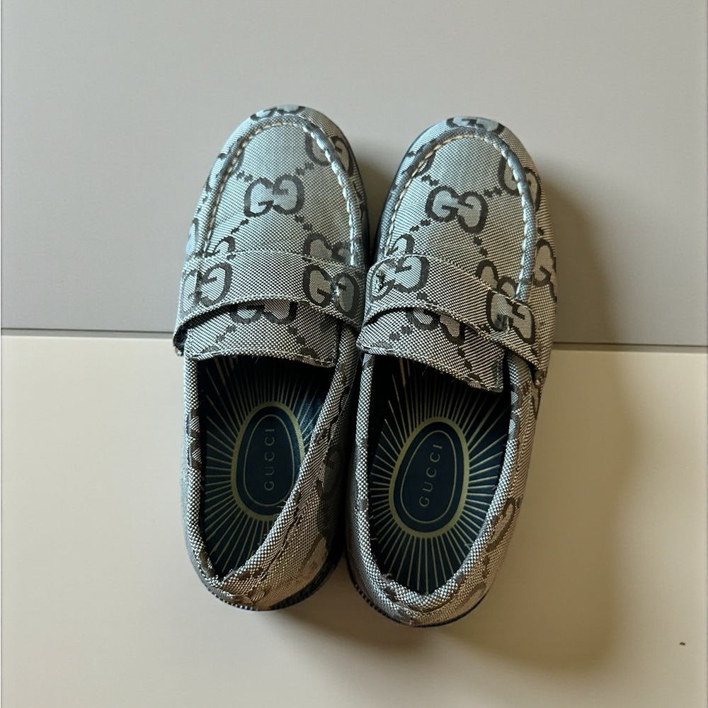 Gucci boys Kids Silver Moccasins